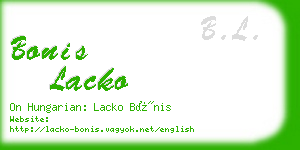 bonis lacko business card